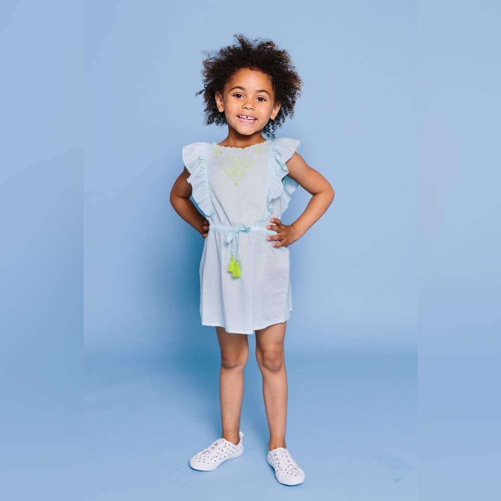 Floatimini Kids Swim Beachwear Embroidered Side Ruffle Cover Up Sz 4 Color Mint